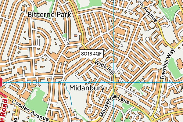 SO18 4QF map - OS VectorMap District (Ordnance Survey) SO18 4QF map - OS VectorMap District (Ordnance Survey)