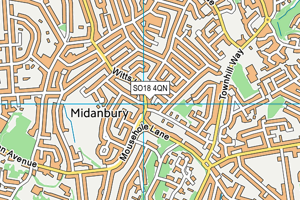 SO18 4QN map - OS VectorMap District (Ordnance Survey) SO18 4QN map - OS VectorMap District (Ordnance Survey)