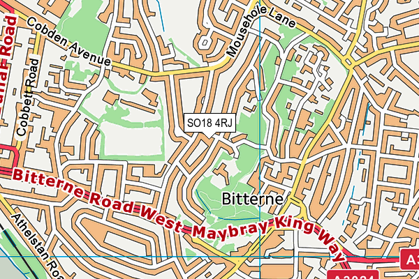 SO18 4RJ map - OS VectorMap District (Ordnance Survey) SO18 4RJ map - OS VectorMap District (Ordnance Survey)
