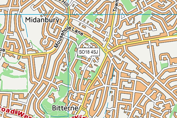 SO18 4SJ map - OS VectorMap District (Ordnance Survey) SO18 4SJ map - OS VectorMap District (Ordnance Survey)