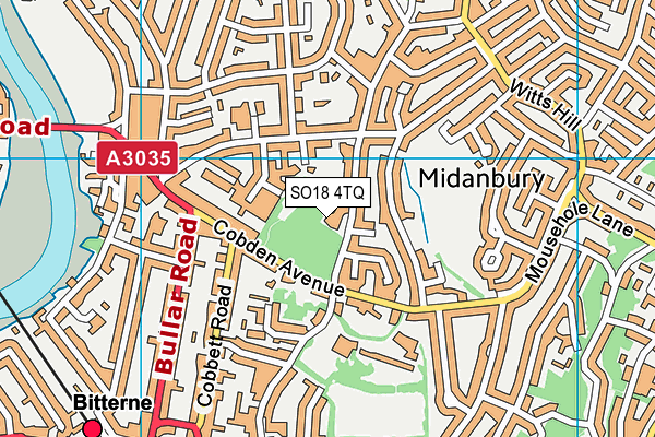 SO18 4TQ map - OS VectorMap District (Ordnance Survey)