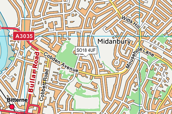 SO18 4UF map - OS VectorMap District (Ordnance Survey) SO18 4UF map - OS VectorMap District (Ordnance Survey)