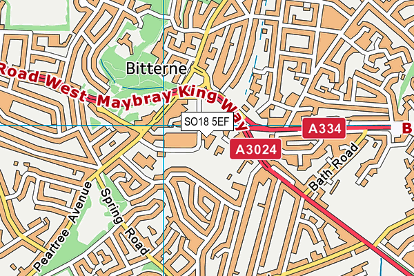 SO18 5EF map - OS VectorMap District (Ordnance Survey) SO18 5EF map - OS VectorMap District (Ordnance Survey)
