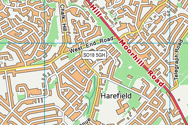 SO18 5GH map - OS VectorMap District (Ordnance Survey) SO18 5GH map - OS VectorMap District (Ordnance Survey)