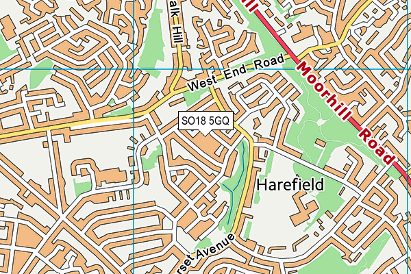 SO18 5GQ map - OS VectorMap District (Ordnance Survey)