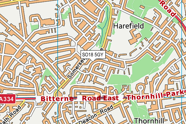 SO18 5GY map - OS VectorMap District (Ordnance Survey) SO18 5GY map - OS VectorMap District (Ordnance Survey)