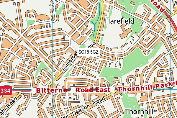 SO18 5GZ map - OS VectorMap District (Ordnance Survey) SO18 5GZ map - OS VectorMap District (Ordnance Survey)