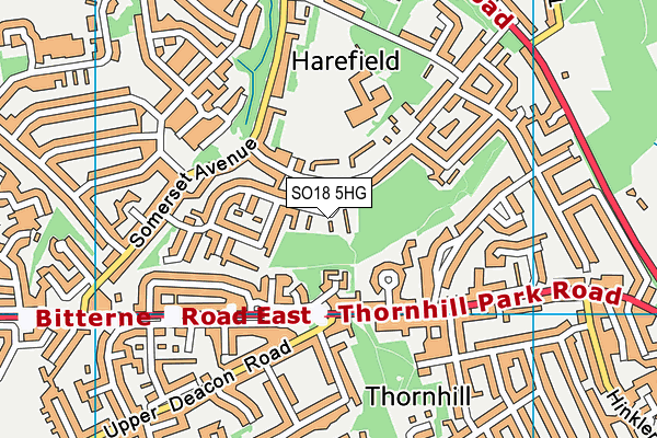 SO18 5HG map - OS VectorMap District (Ordnance Survey) SO18 5HG map - OS VectorMap District (Ordnance Survey)