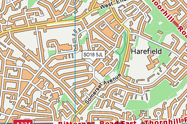 SO18 5JL map - OS VectorMap District (Ordnance Survey) SO18 5JL map - OS VectorMap District (Ordnance Survey)