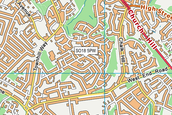 SO18 5PW map - OS VectorMap District (Ordnance Survey) SO18 5PW map - OS VectorMap District (Ordnance Survey)