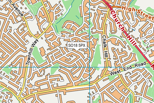 SO18 5PX map - OS VectorMap District (Ordnance Survey) SO18 5PX map - OS VectorMap District (Ordnance Survey)