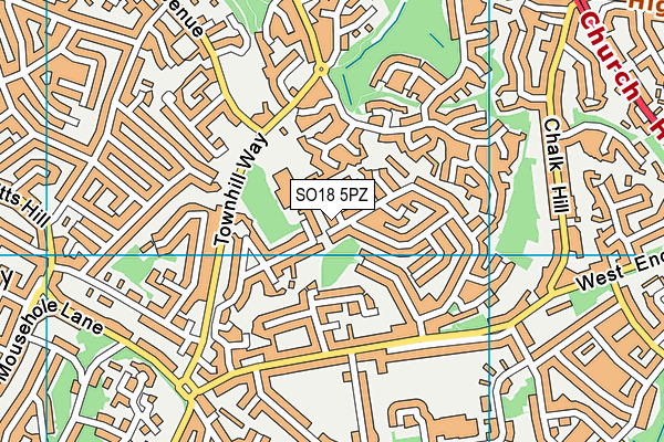 SO18 5PZ map - OS VectorMap District (Ordnance Survey) SO18 5PZ map - OS VectorMap District (Ordnance Survey)