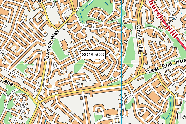 SO18 5QG map - OS VectorMap District (Ordnance Survey) SO18 5QG map - OS VectorMap District (Ordnance Survey)