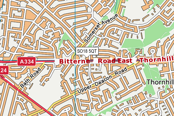SO18 5QT map - OS VectorMap District (Ordnance Survey) SO18 5QT map - OS VectorMap District (Ordnance Survey)