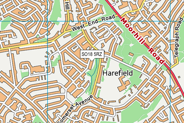 SO18 5RZ map - OS VectorMap District (Ordnance Survey) SO18 5RZ map - OS VectorMap District (Ordnance Survey)