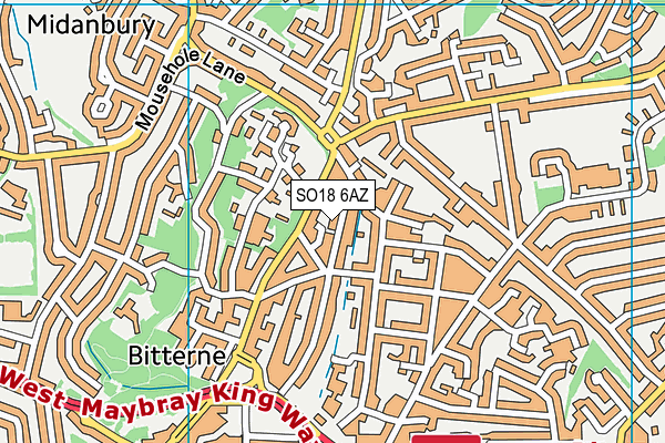 SO18 6AZ map - OS VectorMap District (Ordnance Survey) SO18 6AZ map - OS VectorMap District (Ordnance Survey)