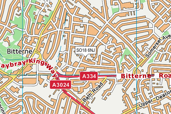 SO18 6NJ map - OS VectorMap District (Ordnance Survey) SO18 6NJ map - OS VectorMap District (Ordnance Survey)