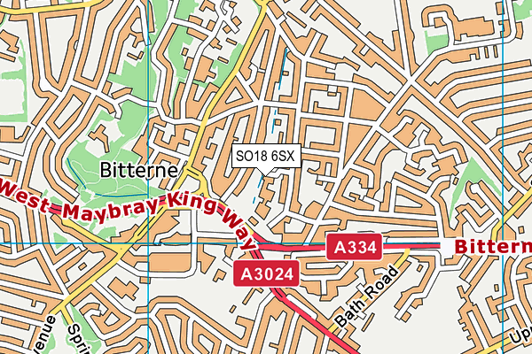 SO18 6SX map - OS VectorMap District (Ordnance Survey) SO18 6SX map - OS VectorMap District (Ordnance Survey)