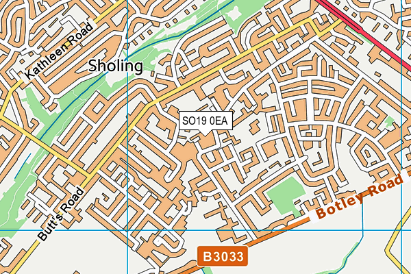 SO19 0EA map - OS VectorMap District (Ordnance Survey) SO19 0EA map - OS VectorMap District (Ordnance Survey)