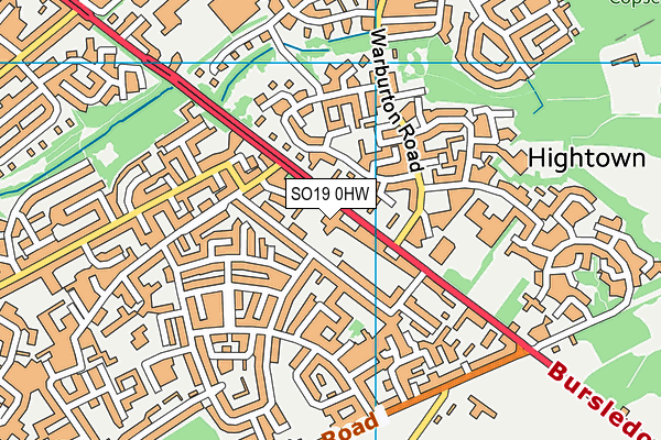SO19 0HW map - OS VectorMap District (Ordnance Survey) SO19 0HW map - OS VectorMap District (Ordnance Survey)