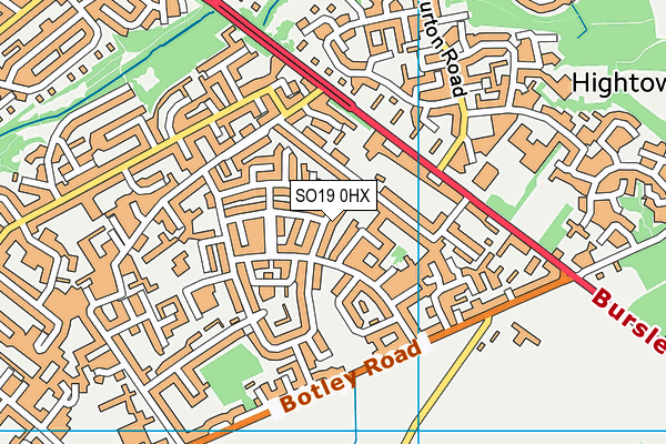 SO19 0HX map - OS VectorMap District (Ordnance Survey) SO19 0HX map - OS VectorMap District (Ordnance Survey)