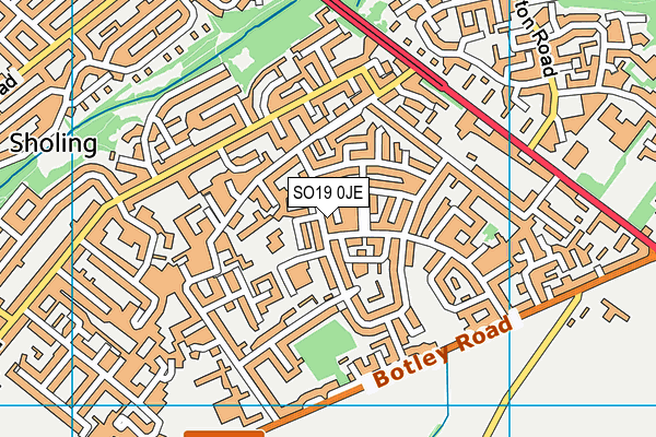 SO19 0JE map - OS VectorMap District (Ordnance Survey) SO19 0JE map - OS VectorMap District (Ordnance Survey)