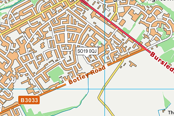 SO19 0QJ map - OS VectorMap District (Ordnance Survey) SO19 0QJ map - OS VectorMap District (Ordnance Survey)