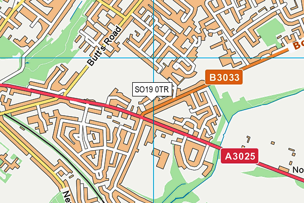 SO19 0TR map - OS VectorMap District (Ordnance Survey) SO19 0TR map - OS VectorMap District (Ordnance Survey)