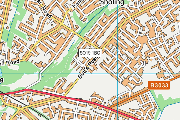 SO19 1BG map - OS VectorMap District (Ordnance Survey) SO19 1BG map - OS VectorMap District (Ordnance Survey)