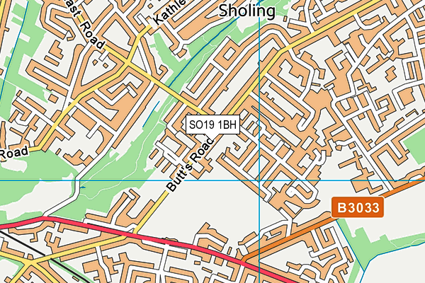 SO19 1BH map - OS VectorMap District (Ordnance Survey) SO19 1BH map - OS VectorMap District (Ordnance Survey)