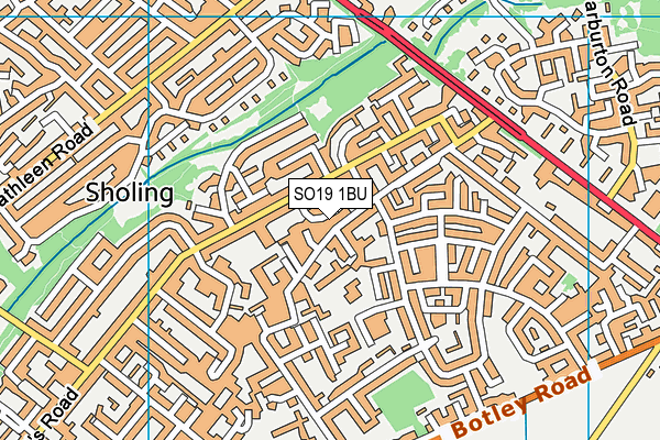 SO19 1BU map - OS VectorMap District (Ordnance Survey) SO19 1BU map - OS VectorMap District (Ordnance Survey)