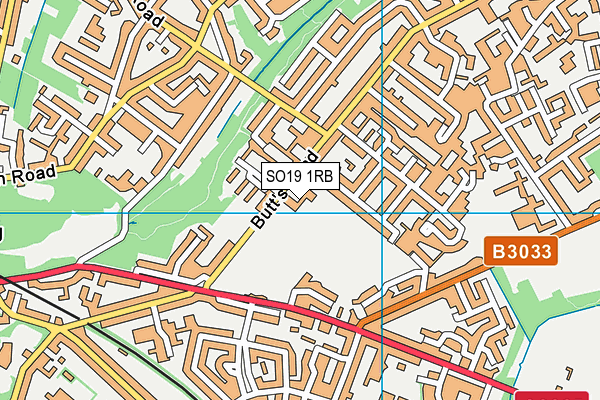 SO19 1RB map - OS VectorMap District (Ordnance Survey) SO19 1RB map - OS VectorMap District (Ordnance Survey)