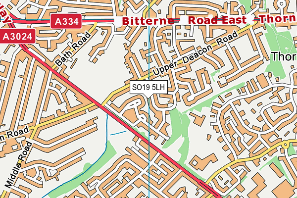 SO19 5LH map - OS VectorMap District (Ordnance Survey) SO19 5LH map - OS VectorMap District (Ordnance Survey)