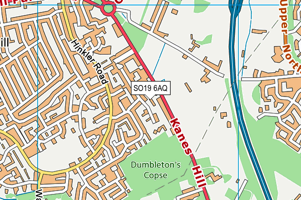 SO19 6AQ map - OS VectorMap District (Ordnance Survey) SO19 6AQ map - OS VectorMap District (Ordnance Survey)