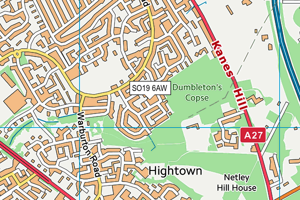 SO19 6AW map - OS VectorMap District (Ordnance Survey) SO19 6AW map - OS VectorMap District (Ordnance Survey)
