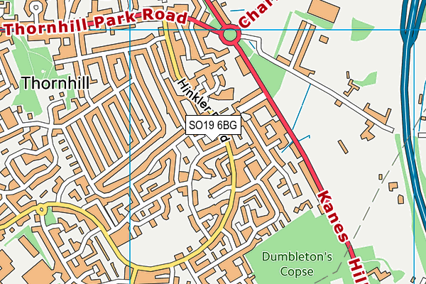 SO19 6BG map - OS VectorMap District (Ordnance Survey) SO19 6BG map - OS VectorMap District (Ordnance Survey)