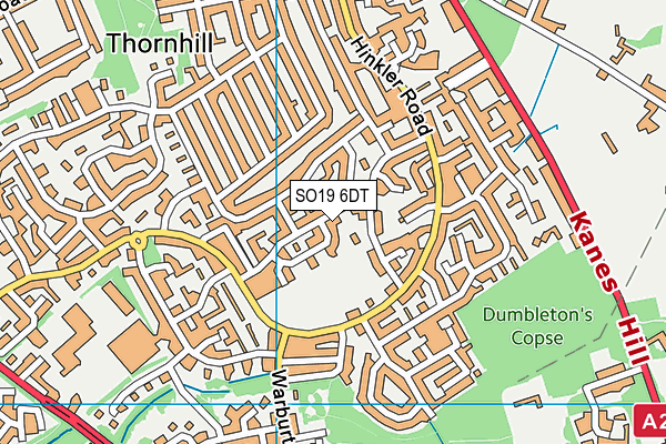 SO19 6DT map - OS VectorMap District (Ordnance Survey) SO19 6DT map - OS VectorMap District (Ordnance Survey)
