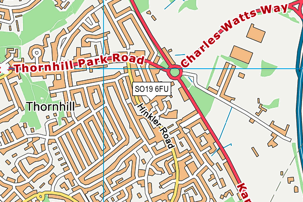 SO19 6FU map - OS VectorMap District (Ordnance Survey) SO19 6FU map - OS VectorMap District (Ordnance Survey)