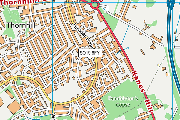 SO19 6FY map - OS VectorMap District (Ordnance Survey) SO19 6FY map - OS VectorMap District (Ordnance Survey)