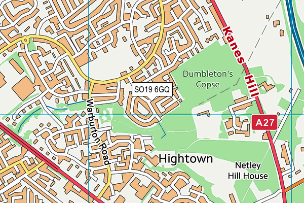SO19 6GQ map - OS VectorMap District (Ordnance Survey) SO19 6GQ map - OS VectorMap District (Ordnance Survey)