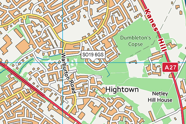 SO19 6GS map - OS VectorMap District (Ordnance Survey) SO19 6GS map - OS VectorMap District (Ordnance Survey)