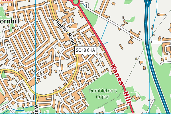 SO19 6HA map - OS VectorMap District (Ordnance Survey) SO19 6HA map - OS VectorMap District (Ordnance Survey)