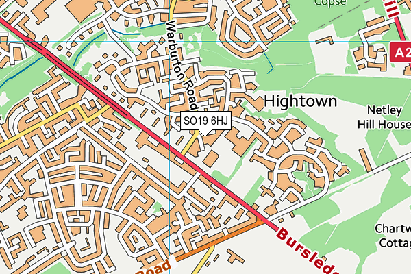 SO19 6HJ map - OS VectorMap District (Ordnance Survey) SO19 6HJ map - OS VectorMap District (Ordnance Survey)