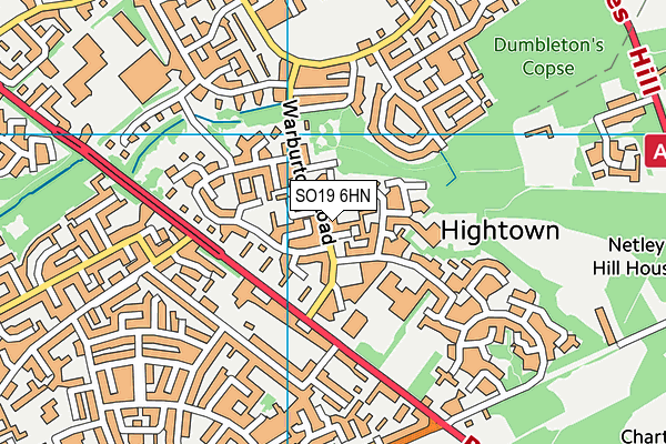 SO19 6HN map - OS VectorMap District (Ordnance Survey) SO19 6HN map - OS VectorMap District (Ordnance Survey)