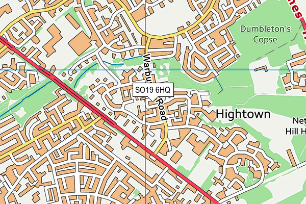 SO19 6HQ map - OS VectorMap District (Ordnance Survey) SO19 6HQ map - OS VectorMap District (Ordnance Survey)