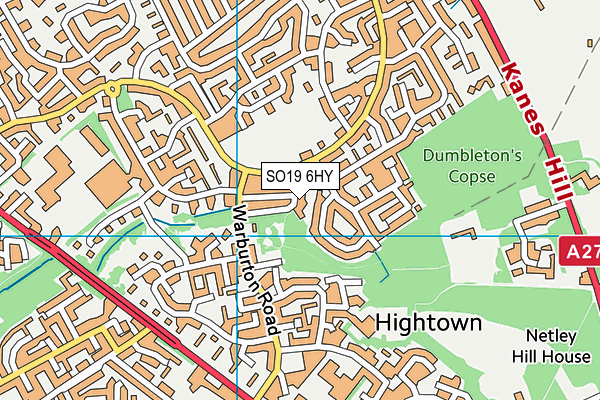 SO19 6HY map - OS VectorMap District (Ordnance Survey) SO19 6HY map - OS VectorMap District (Ordnance Survey)