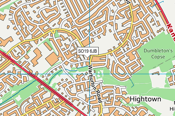 SO19 6JB map - OS VectorMap District (Ordnance Survey) SO19 6JB map - OS VectorMap District (Ordnance Survey)