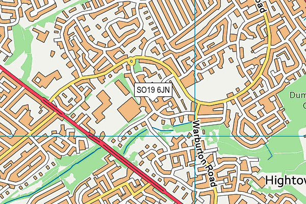 SO19 6JN map - OS VectorMap District (Ordnance Survey) SO19 6JN map - OS VectorMap District (Ordnance Survey)