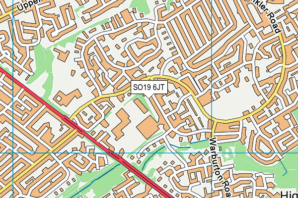 SO19 6JT map - OS VectorMap District (Ordnance Survey) SO19 6JT map - OS VectorMap District (Ordnance Survey)