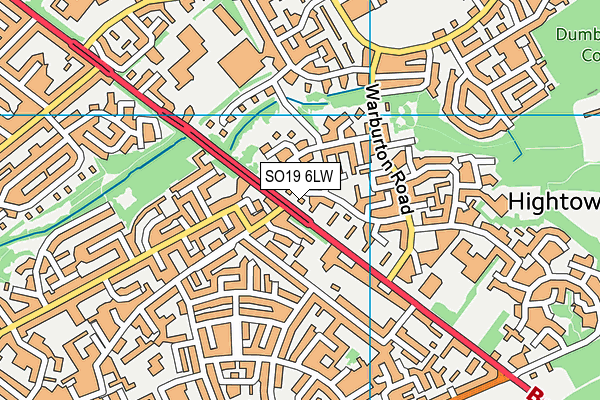 SO19 6LW map - OS VectorMap District (Ordnance Survey) SO19 6LW map - OS VectorMap District (Ordnance Survey)